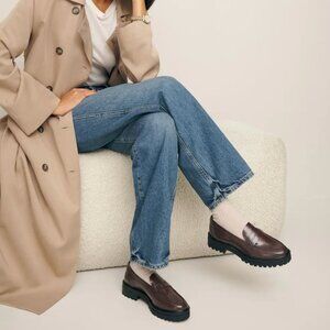 Reformation Agathea Chunky Loafer Brown - Size 8.5